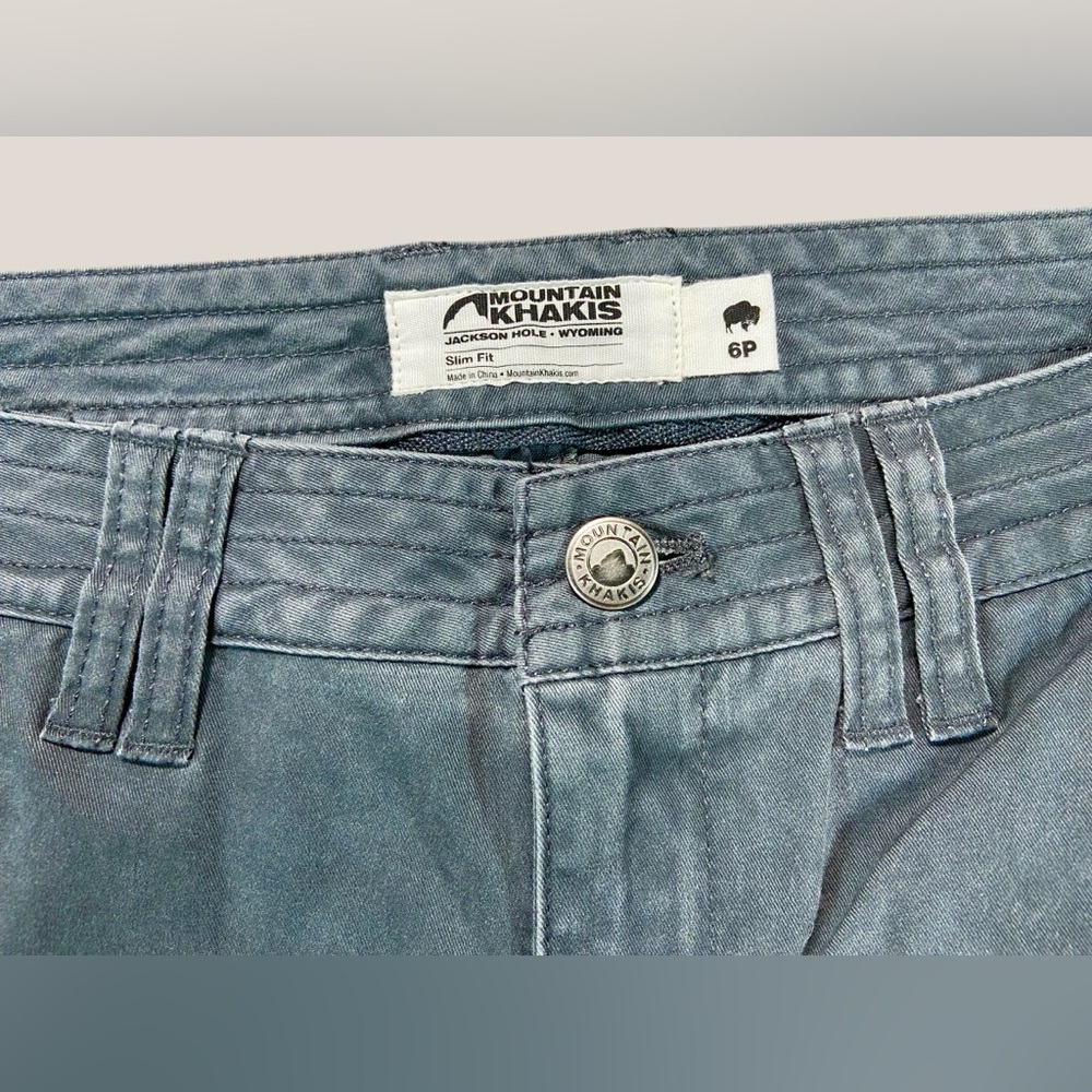 Mountain Khakis Calamity Cargo Pants Women’s 6P Blue Gray Slim Fit Jogger Hem